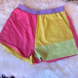 Shein color block shorts